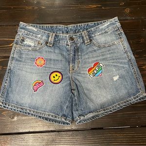 Upcycled Gap Denim shorts, size 6 Hippie Style    Join the new Hippie movement!